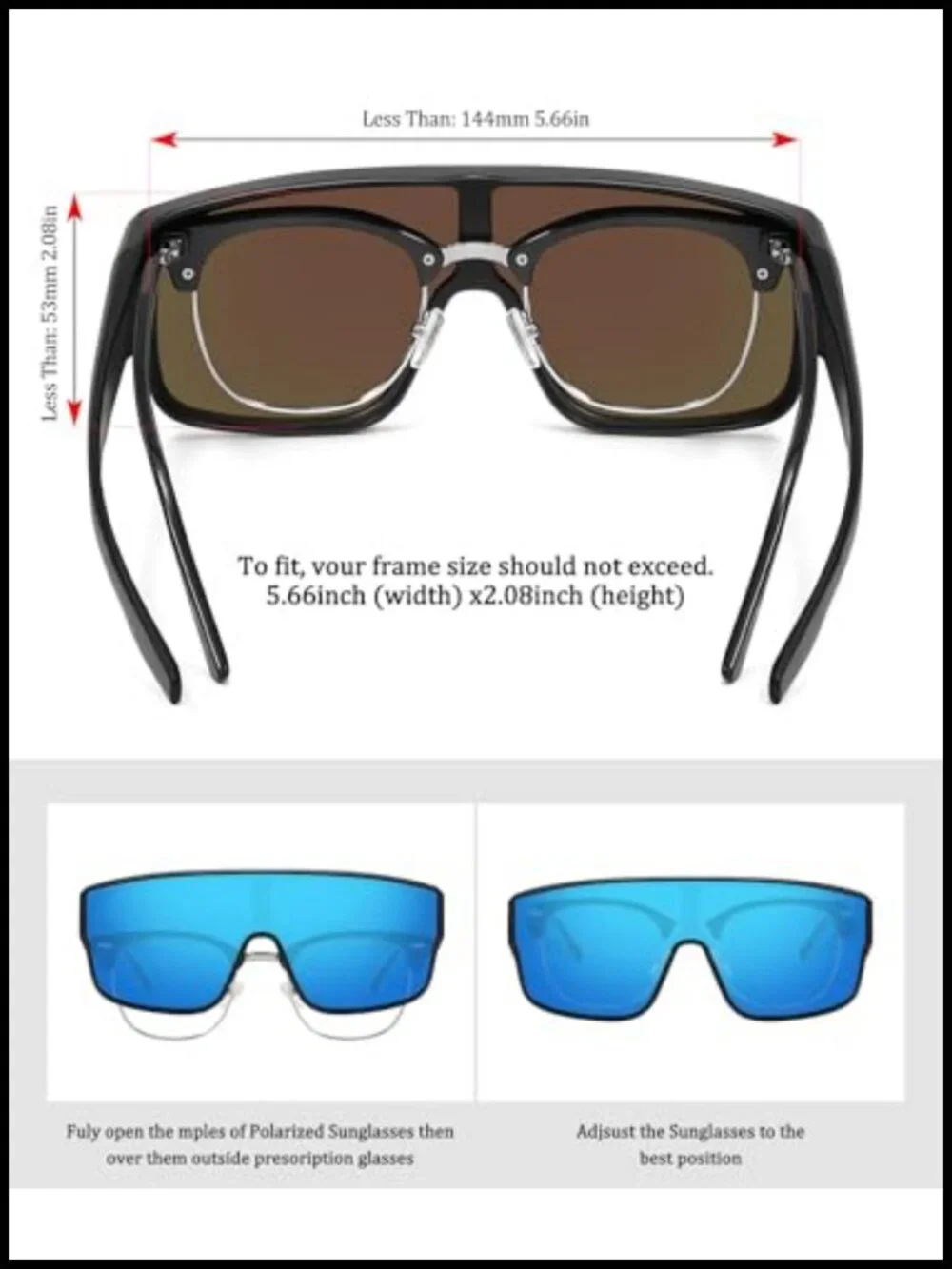 Oversized Fit Over Glasses Polarized Sunglasses for Men Driving Fishing UV